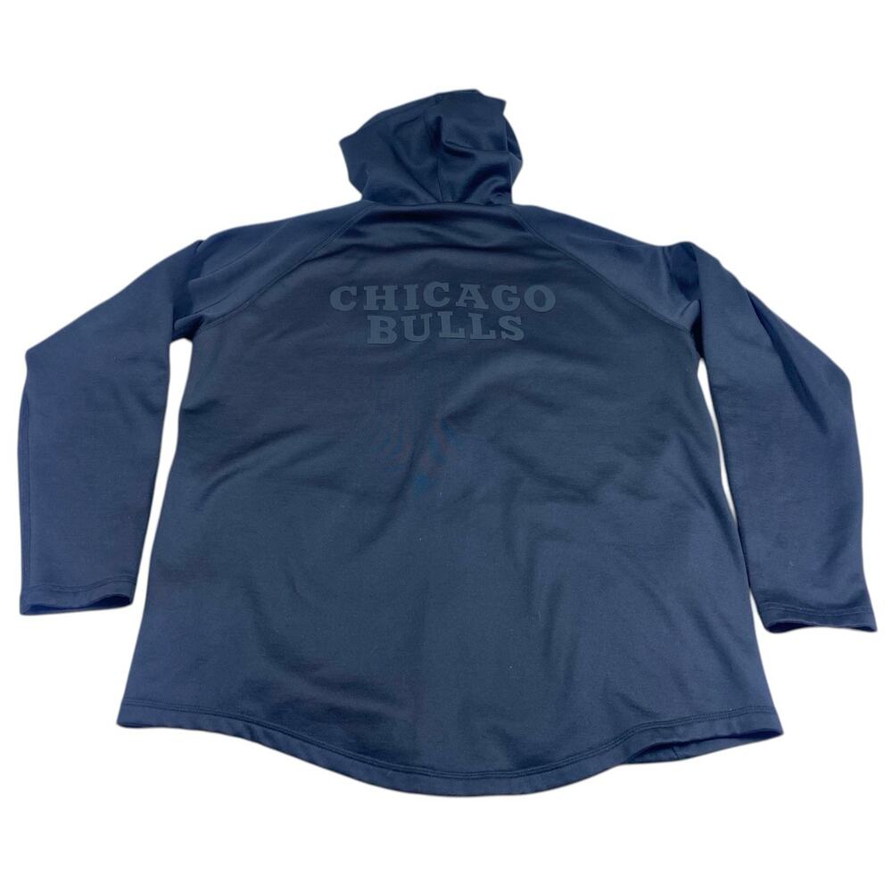 Chicago Bulls Jacket Mens XL Black Full Zip Pockets Basketball Hoodie Embroidere - Picture 7 of 12